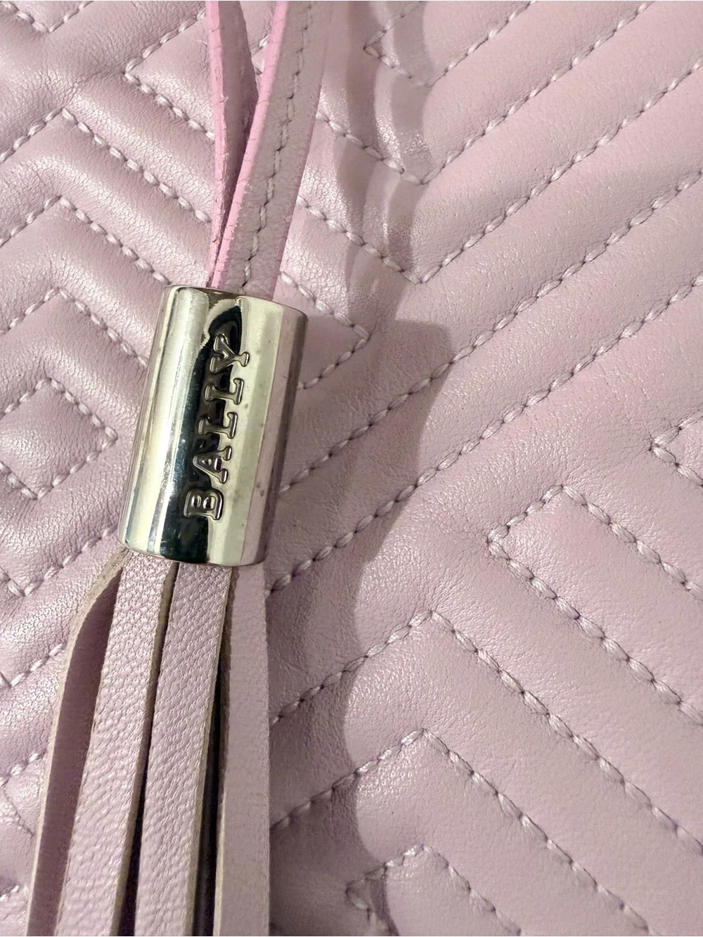 Bally Quilted Lavender Manuela Tote with Tassel